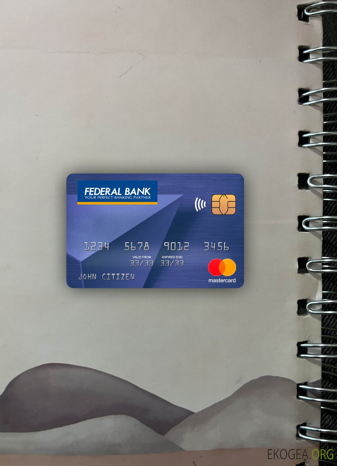 Photolook mastercard de la banque fédérale de l'Inde , avant